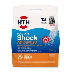 HTH Pool Care Shock Advanced, Prevents Bacteria & Algae, Cal Hypo Formula (Pack of 12)