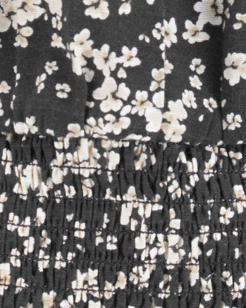 slide 2 of 2, Oshkosh Kid Square Neck Floral Top Black 10, 1 ct