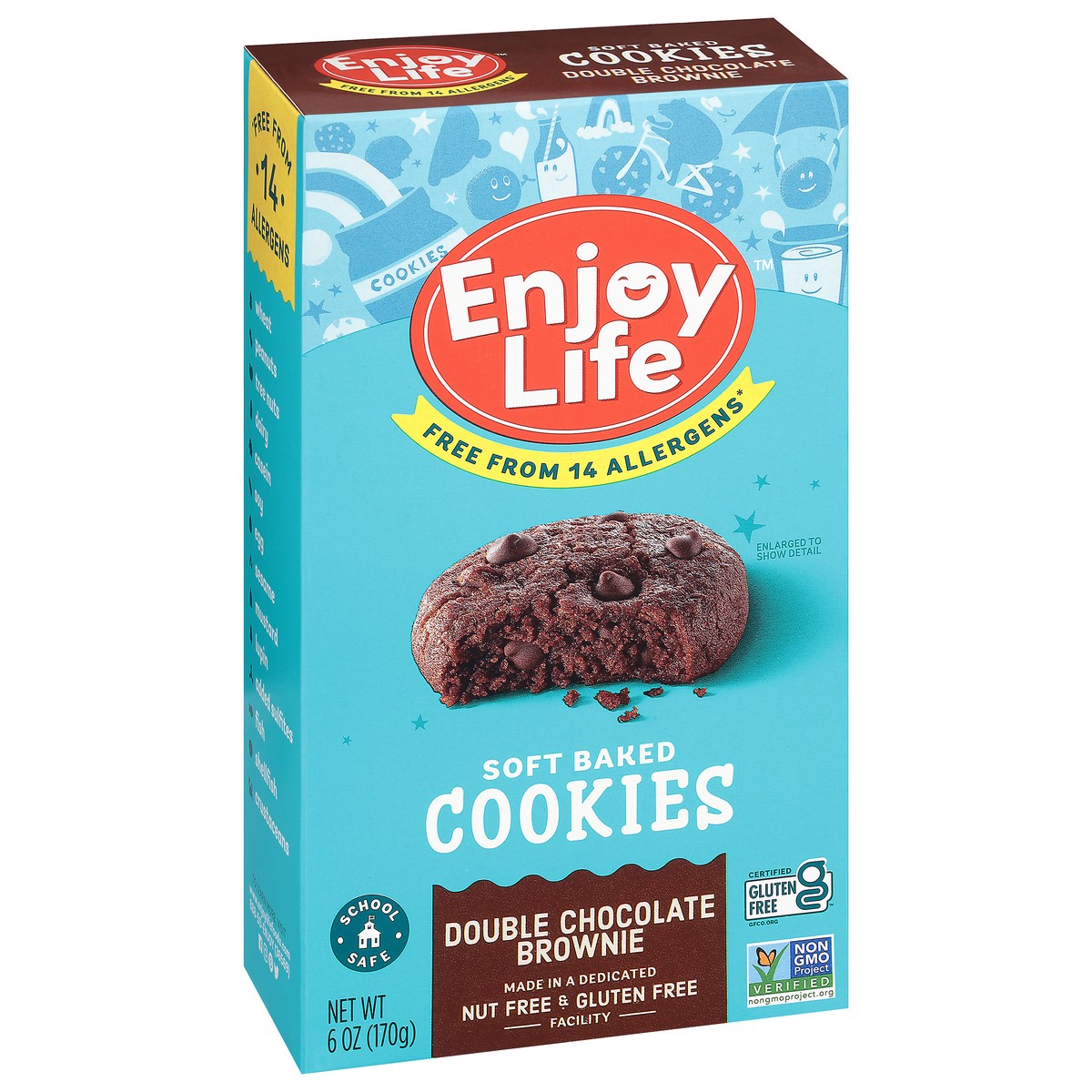 slide 3 of 9, Enjoy Life Double Chocolate Brownie Soft Baked Cookies, 6 oz Box, 6 oz