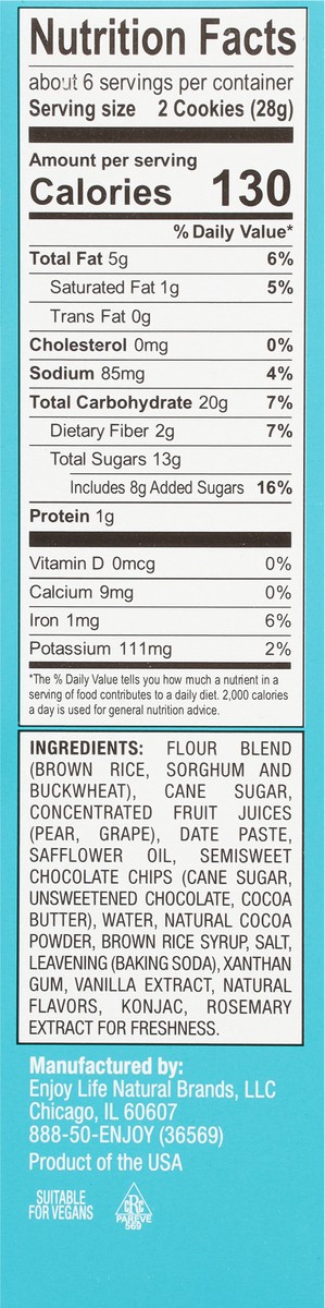 slide 6 of 9, Enjoy Life Double Chocolate Brownie Soft Baked Cookies, 6 oz Box, 6 oz