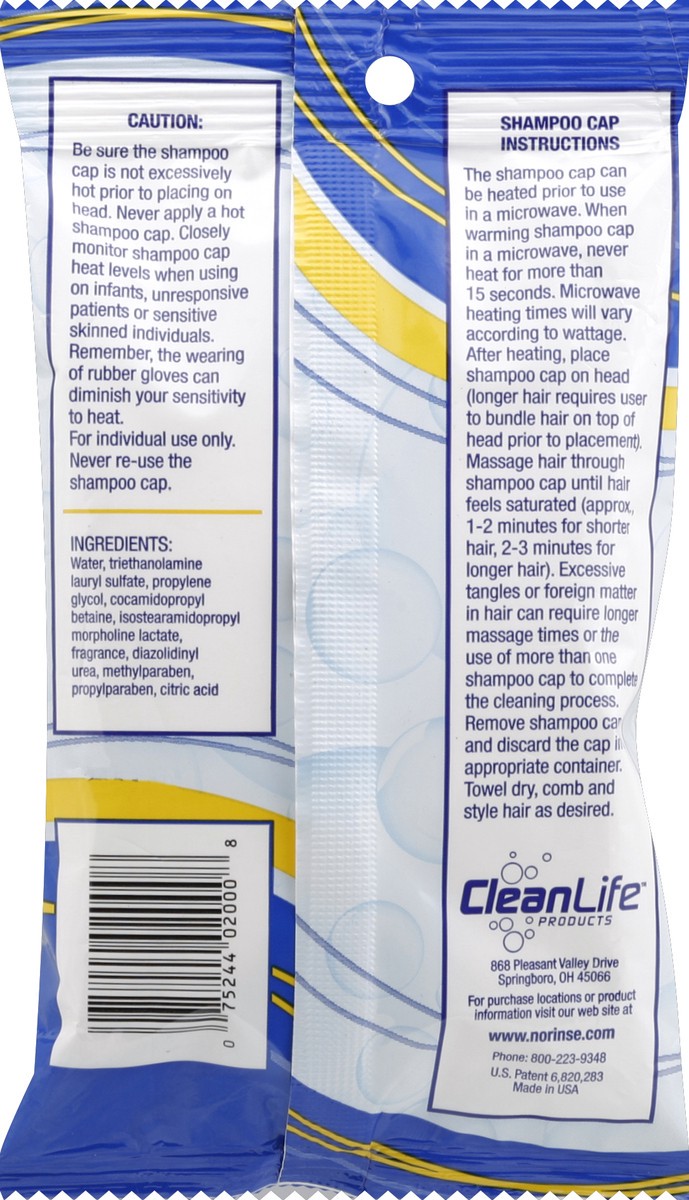 slide 2 of 7, NO RINSE Shampoo Cap 1 ea, 1 ct
