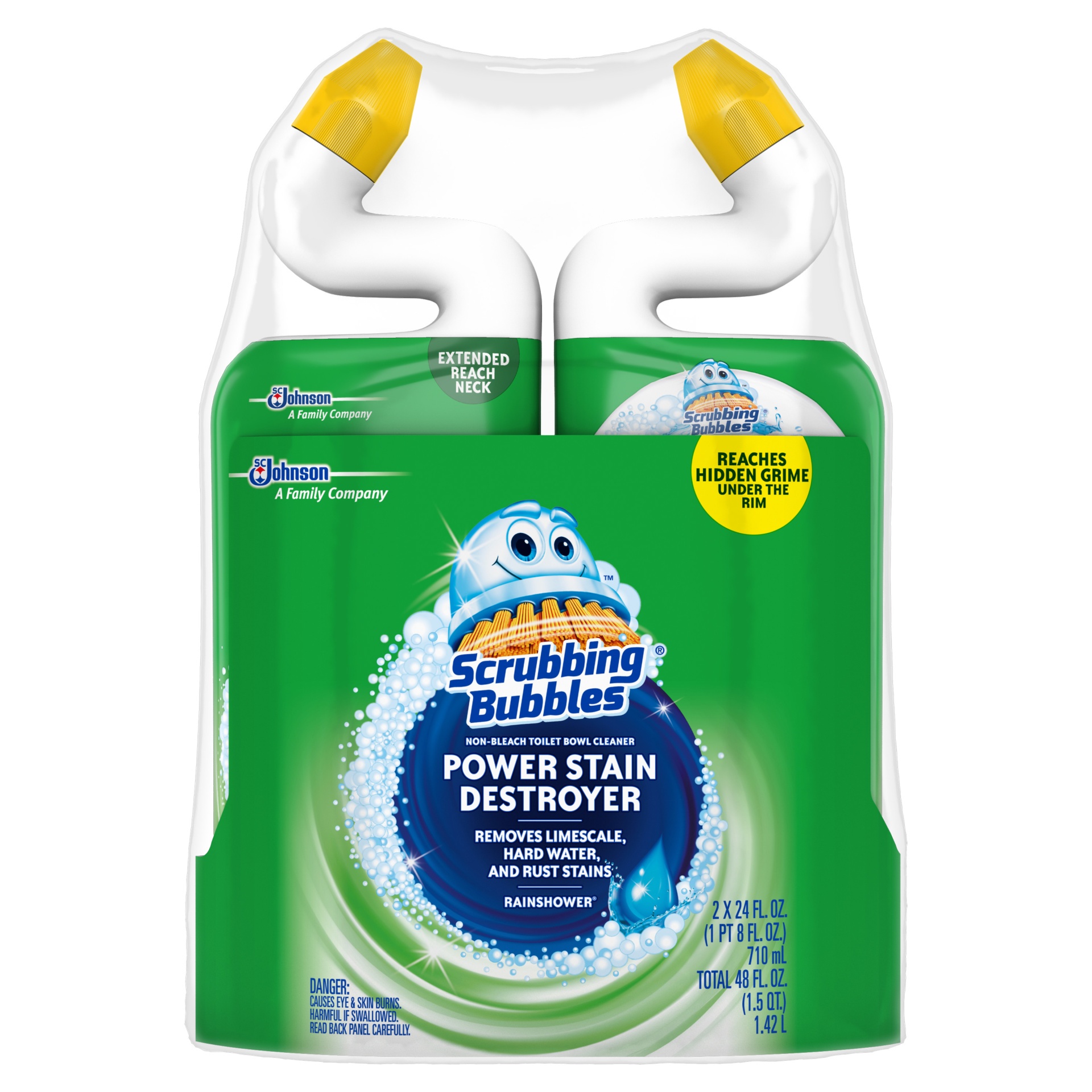 slide 1 of 7, Scrubbing Bubbles Extra Power Rainshower Toilet Bowl Cleaner, 2 ct; 24 oz