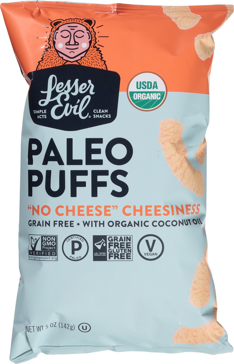 slide 9 of 13, LesserEvil Organic Paleo No Cheese Cheesiness Puffs 5 oz, 5 oz