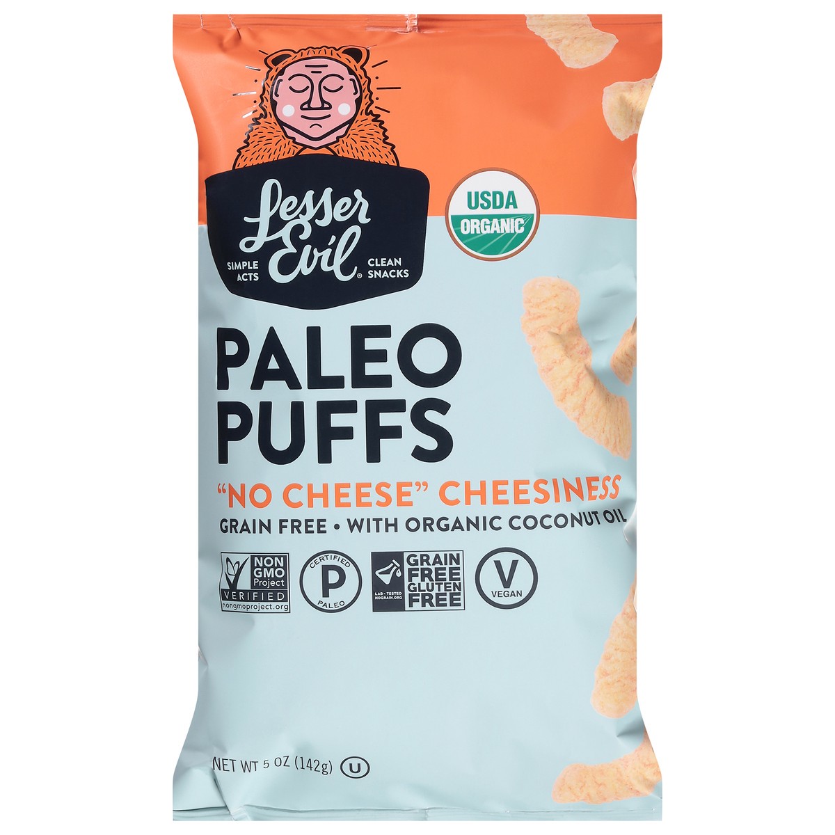 slide 2 of 13, LesserEvil Organic Paleo No Cheese Cheesiness Puffs 5 oz, 5 oz