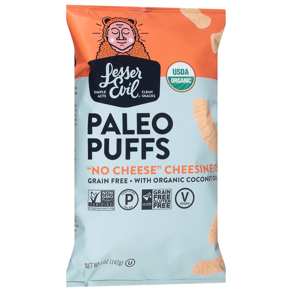 slide 7 of 13, LesserEvil Organic Paleo No Cheese Cheesiness Puffs 5 oz, 5 oz