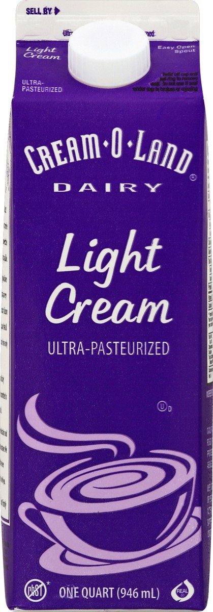 slide 4 of 4, Cream-O-Land Light Cream, 1 qt