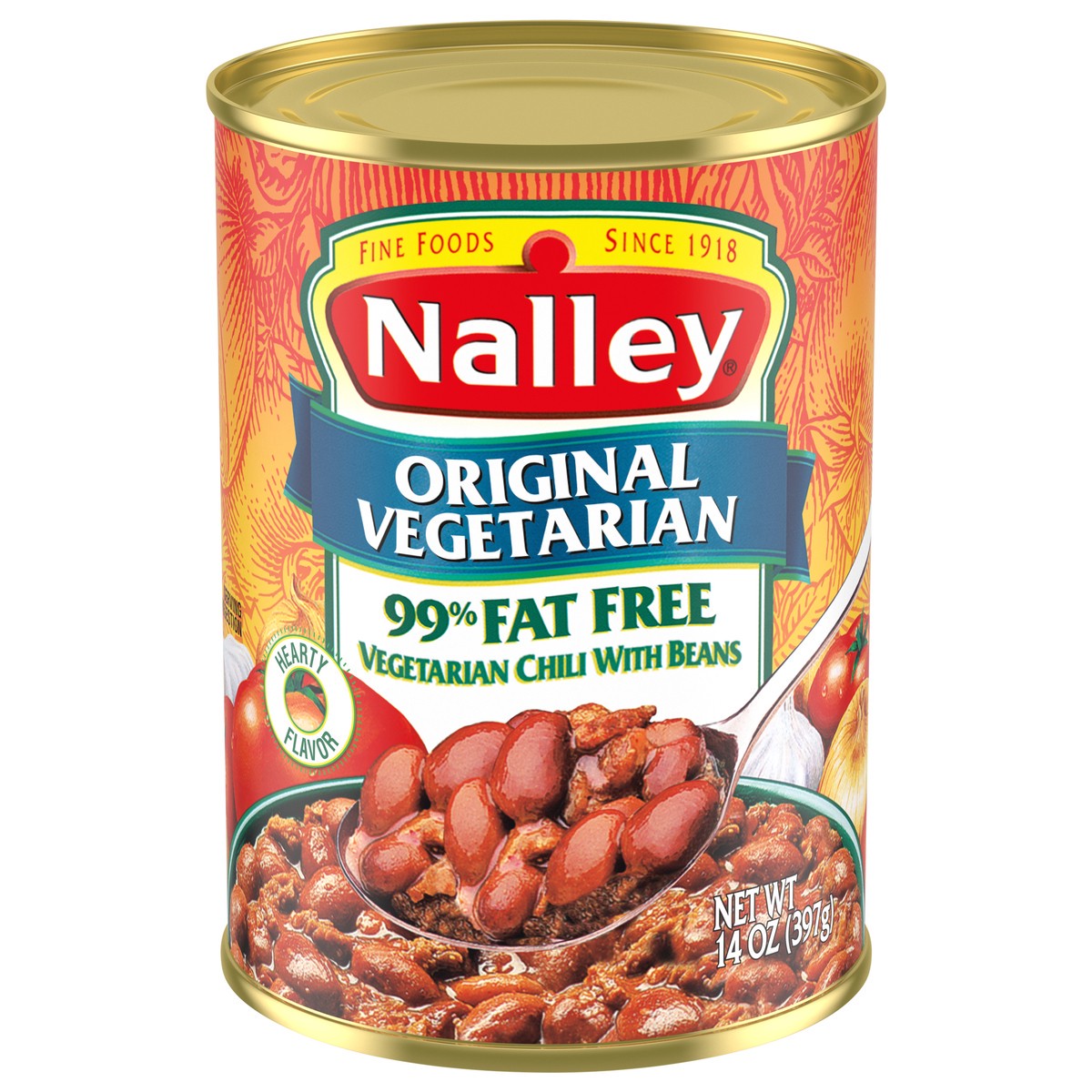 slide 1 of 5, Nalley Original Vegetarian 99% Fat Free Hearty Flavor Chili with Beans 14 oz, 14 oz