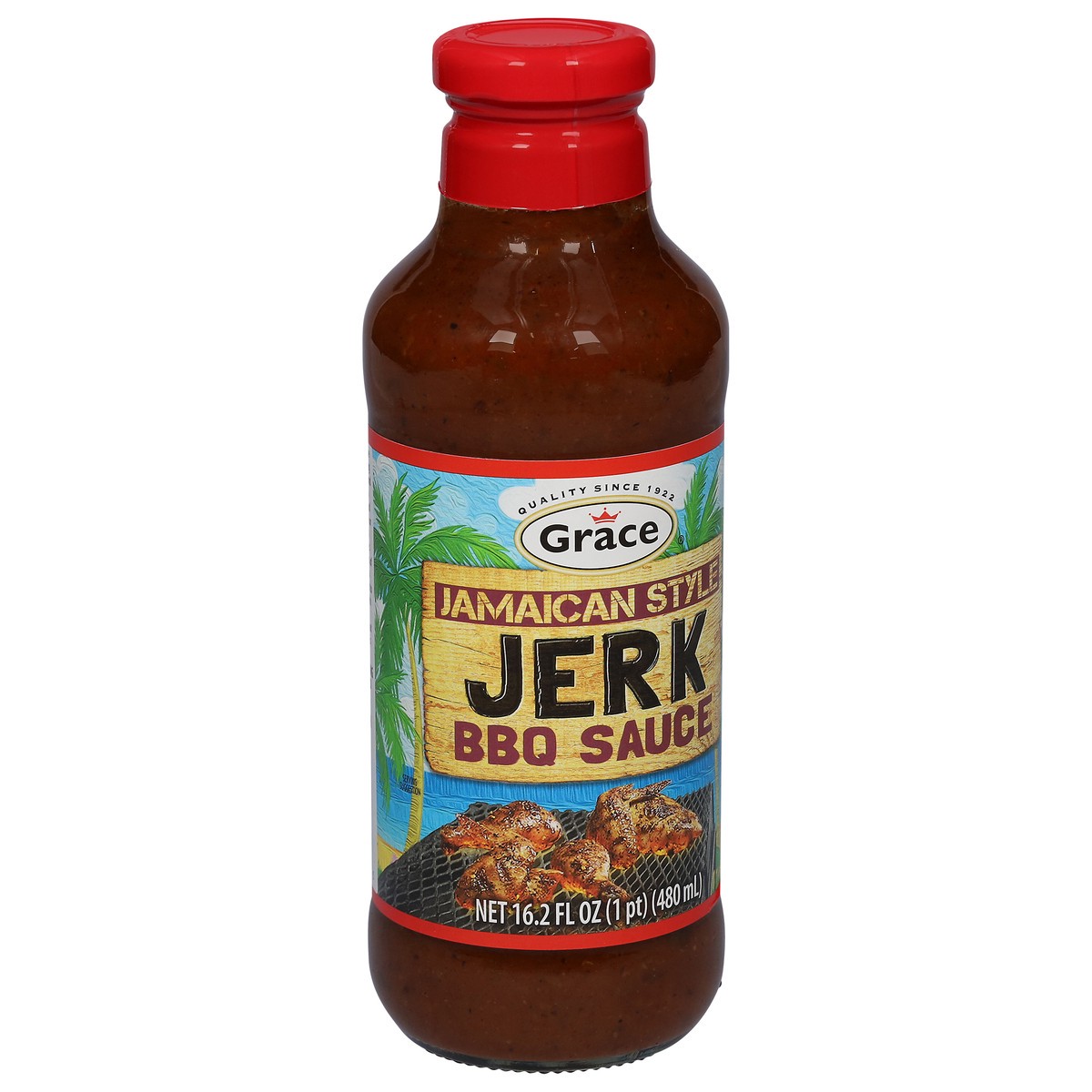 slide 4 of 9, Grace Jamaican Style Jerk BBQ Sauce 16.2 fl oz, 16.2 fl oz