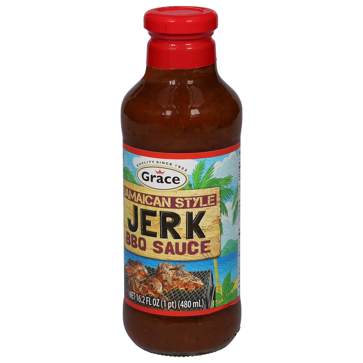 slide 6 of 9, Grace Jamaican Style Jerk BBQ Sauce 16.2 fl oz, 16.2 fl oz