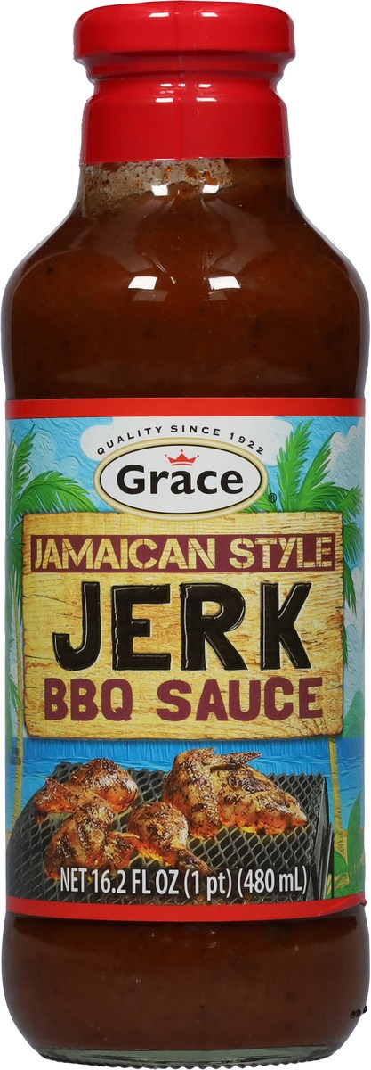 slide 2 of 9, Grace Jamaican Style Jerk BBQ Sauce 16.2 fl oz, 16.2 fl oz