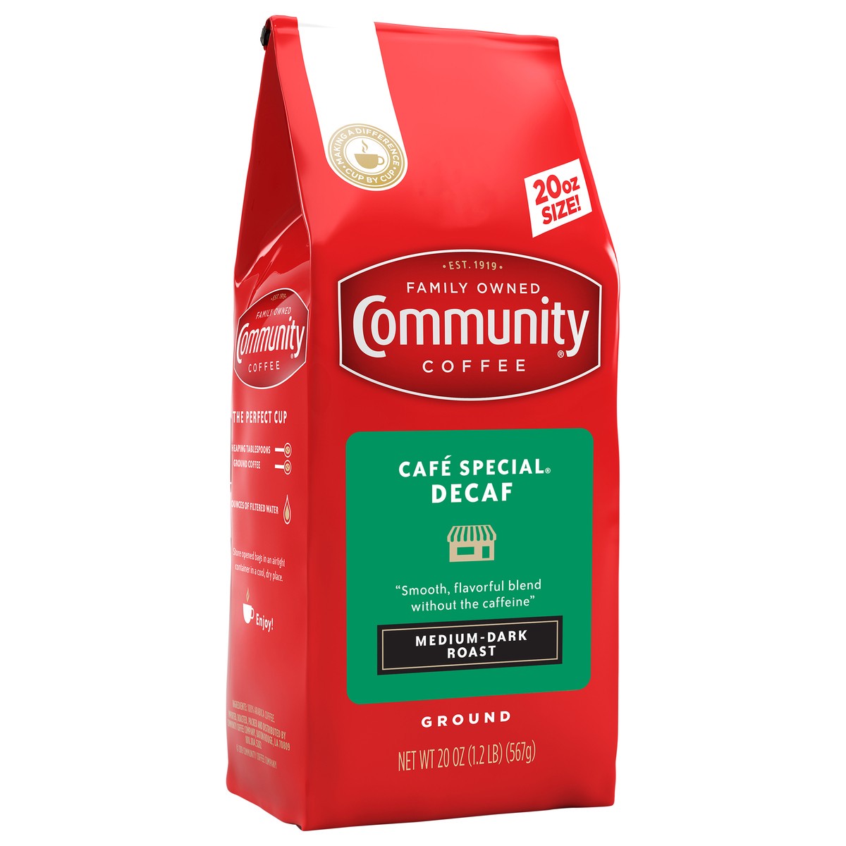 slide 7 of 9, Community Coffee Decaf coffee, 20 oz