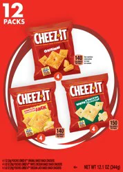 Cheez-It 12 Packs Baked Original/White Cheddar/Cheddar Snack Crackers 12 ea