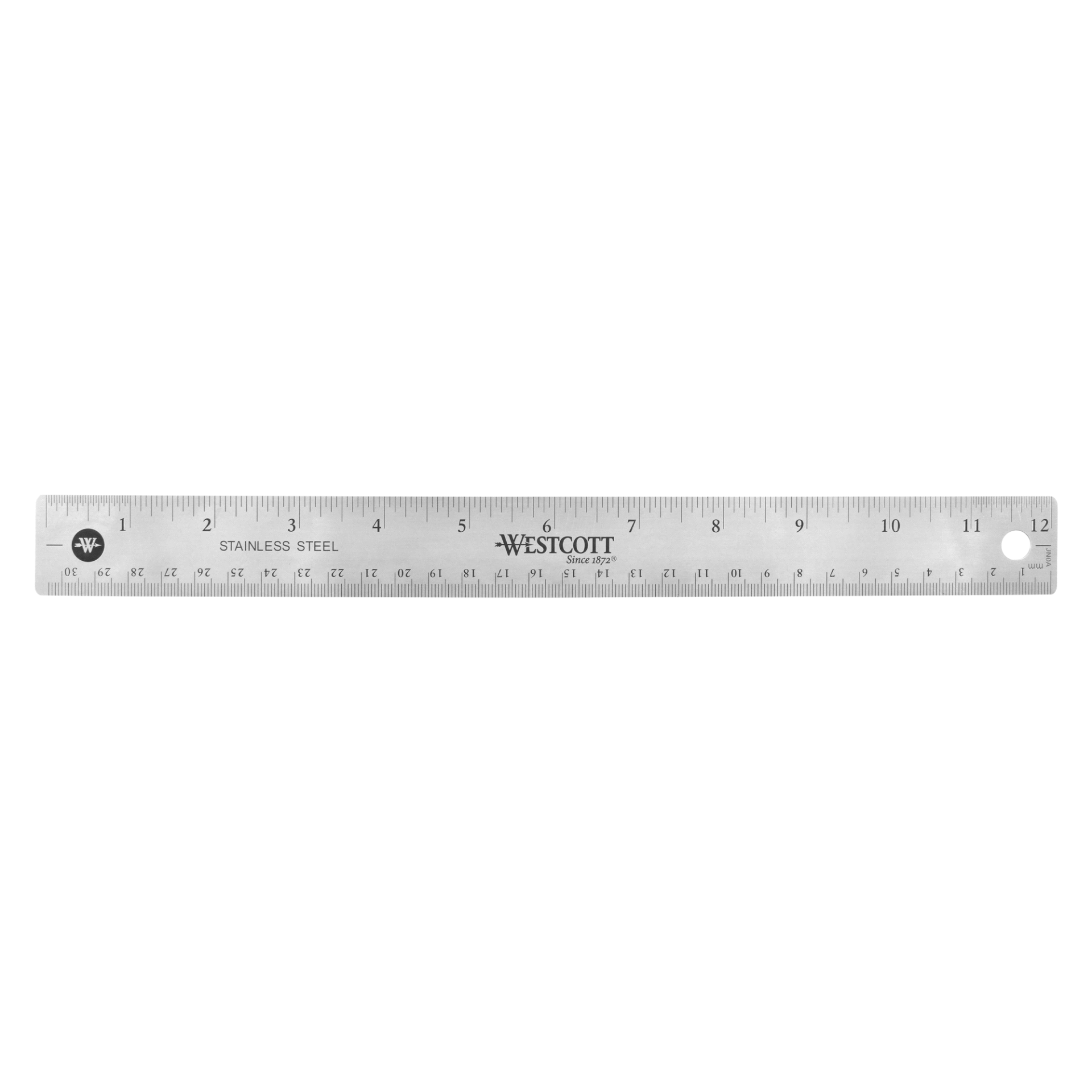 slide 1 of 1, Westcott Ruler, Stainless Steel, 12 in