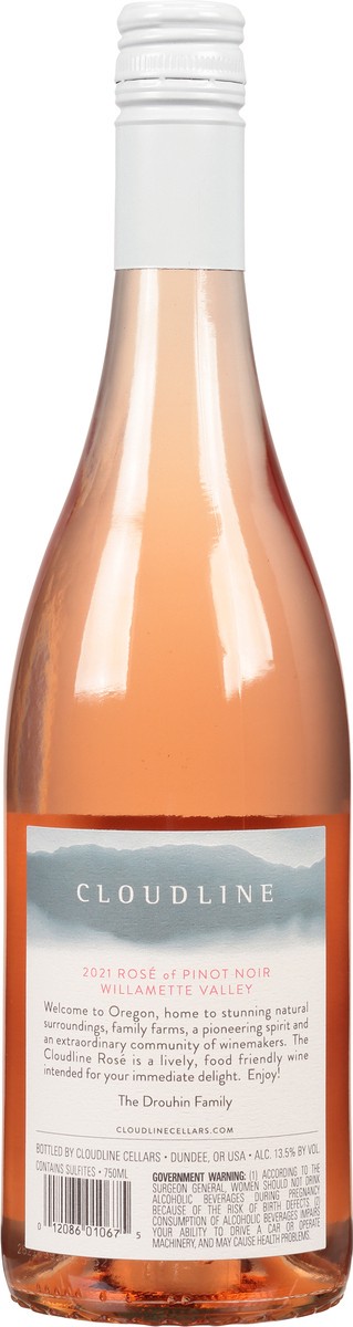 slide 7 of 9, Cloudline Willamette Valley Oregon Rose 750 ml Bottle, 