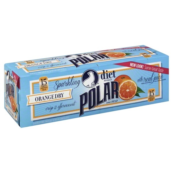 slide 1 of 1, Diet Polar Orange, 12 ct; 12 fl oz