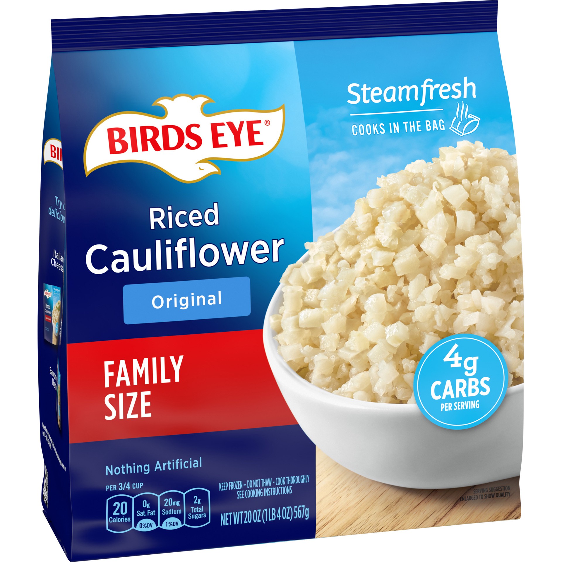 slide 2 of 5, Birds Eye Family Size Original Riced Cauliflower 20 oz, 20 oz