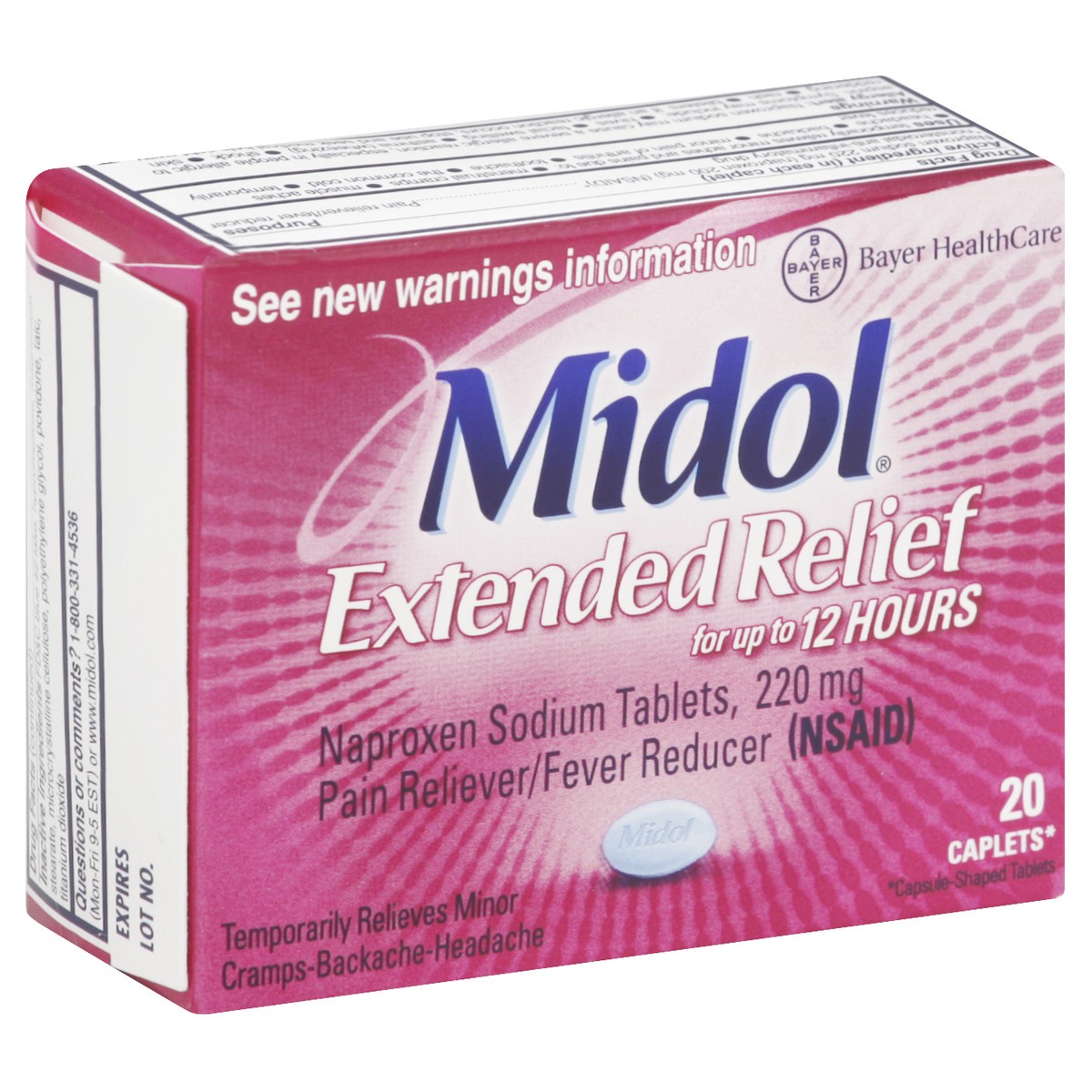 slide 4 of 7, Midol Pain Reliever/Fever Reducer 20 ea, 20 ct