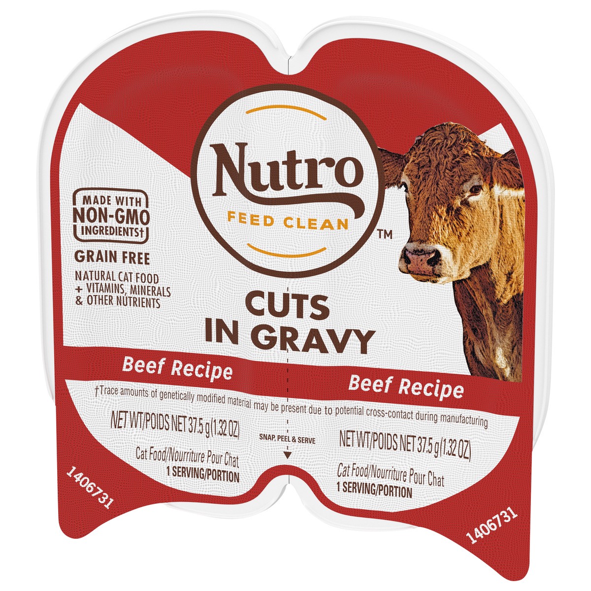 slide 8 of 16, Nutro Cuts in Gravy Grain Free Beef Recipe Cat Food 2 - 37.5 g Packs, 2.64 oz