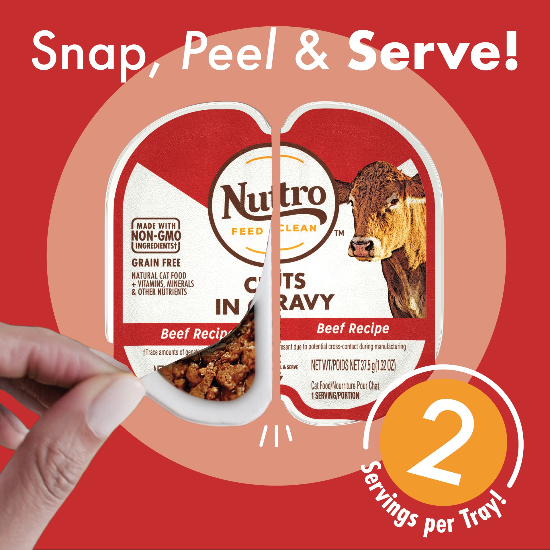 Nutro Grain Free* Natural Wet Cat Food Cuts In Gravy Beef Recipe 2.64