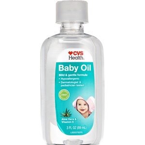 slide 1 of 1, CVS Health Baby Oil With Aloe Vera And Vitamin E, 3 Oz, 1 ct