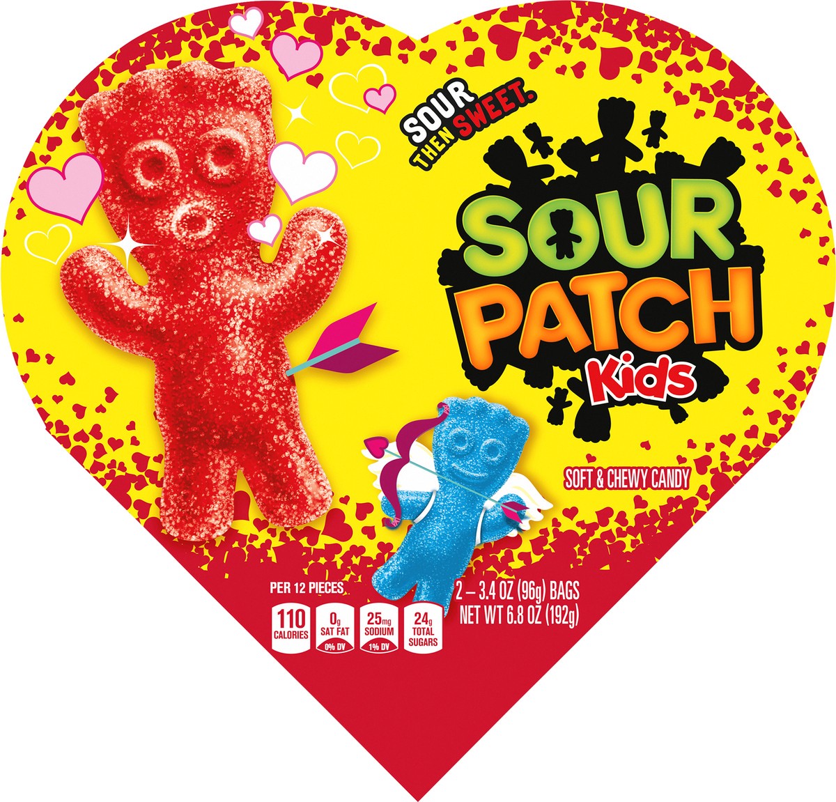 slide 13 of 15, SOUR PATCH KIDS Soft & Chewy Valentines Day Candy, 6.8 oz Heart Shaped Box, 6.8 oz