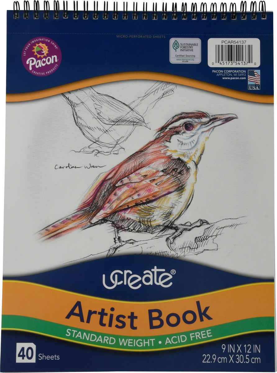 slide 1 of 9, U-Create 9 in x 12 in Artist Book 40 ea, 40 ct