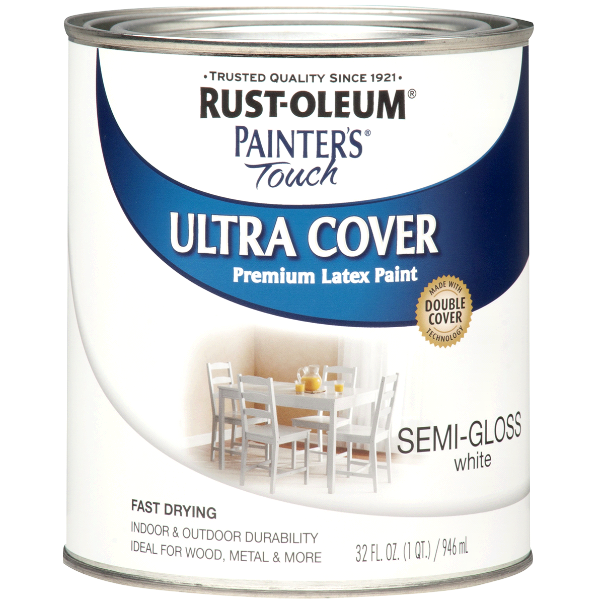 slide 1 of 5, Rust-Oleum Painter's Touch, Semi-Gloss, White, 1 qt