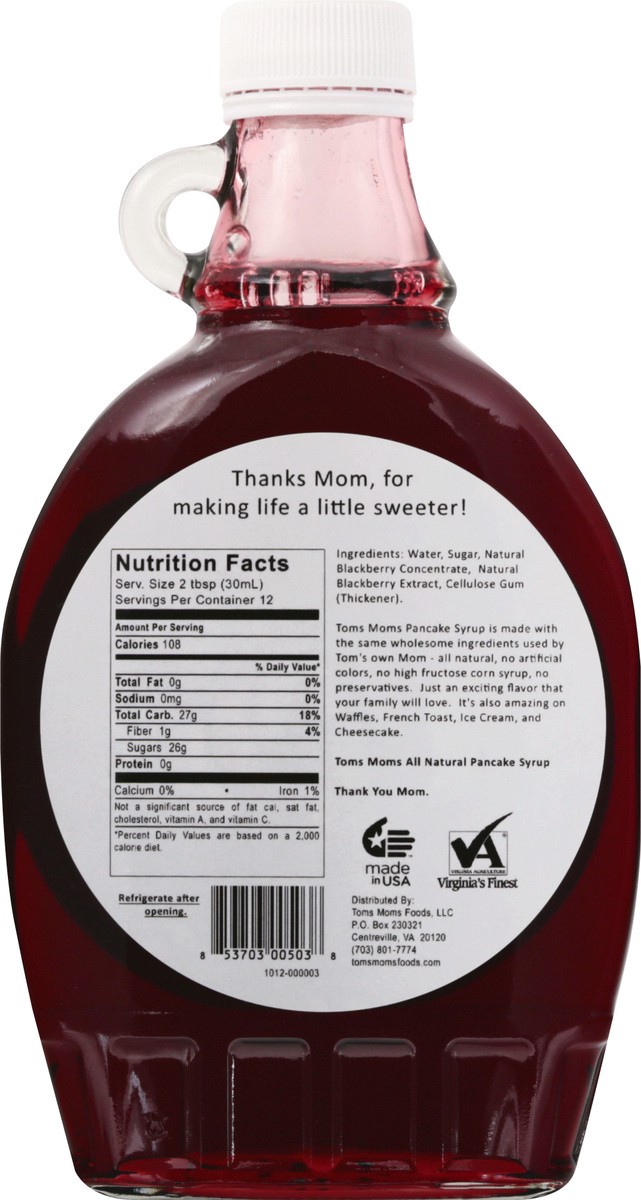 slide 6 of 13, Tom's Mom's All Natural Wild Blackberry Pancake Syrup 12 oz, 12 oz