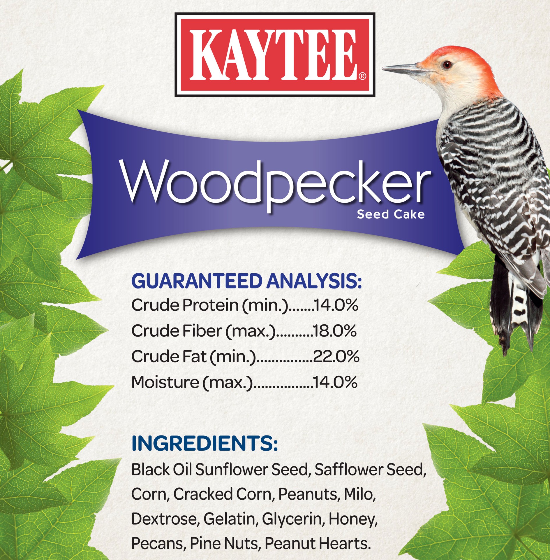 slide 2 of 7, Kaytee Woodpecker Seed Cake with Premium Ingredients, 1.85 Pounds, 1 ct