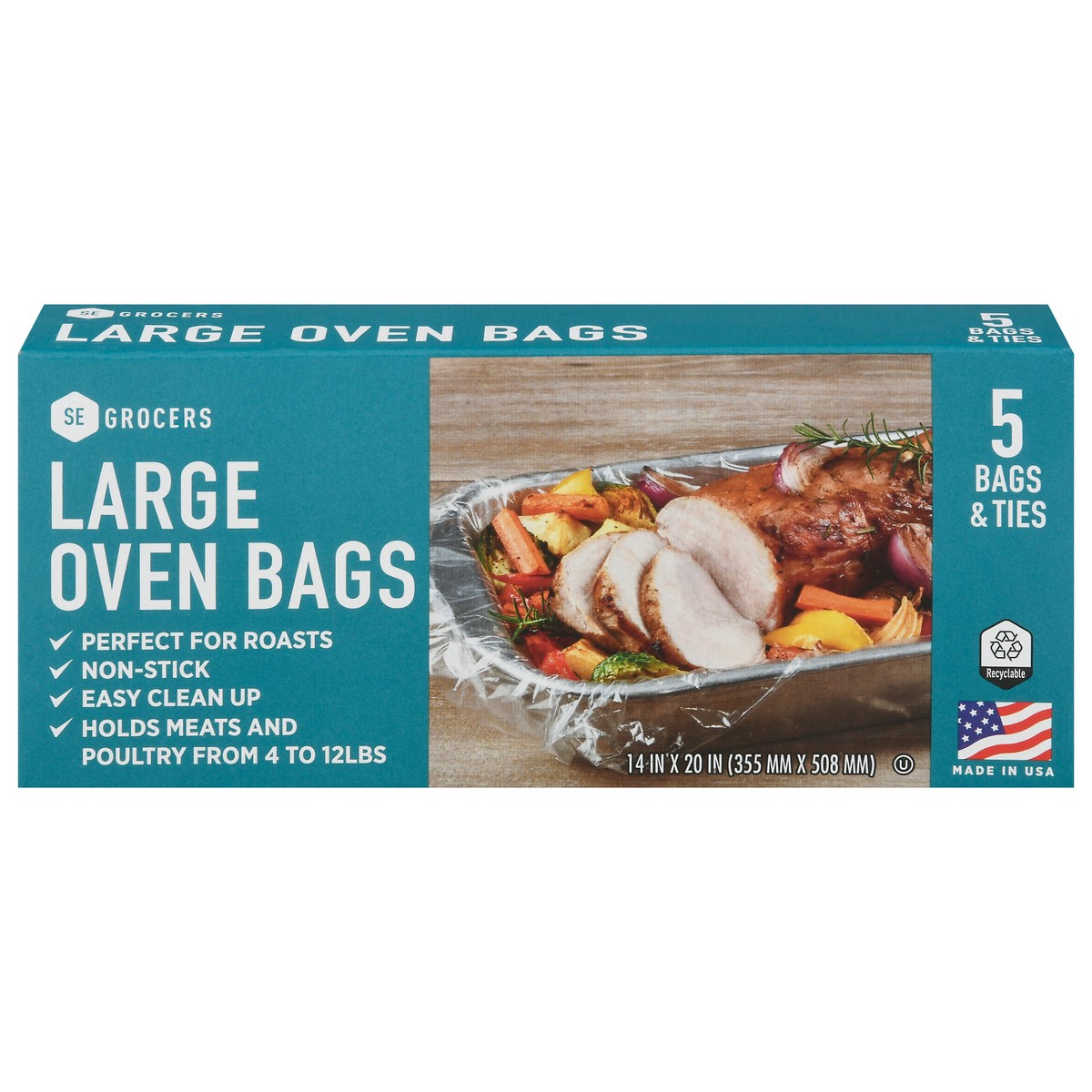 slide 2 of 12, SE Grocers Large Oven Bags, 5 ct