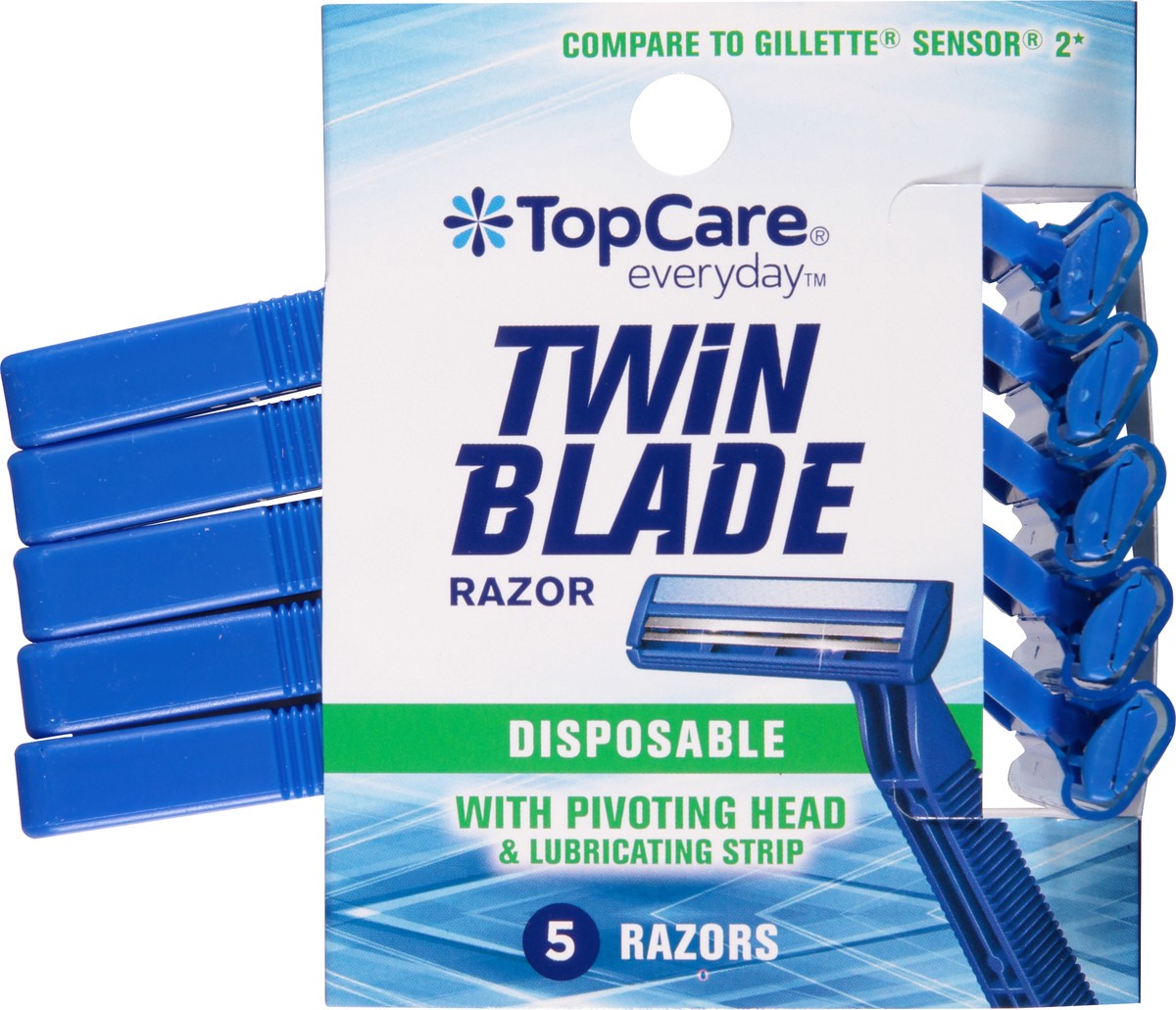 slide 1 of 12, TopCare Everyday Twin Blade Disposable Razors 5 ea, 5 ct