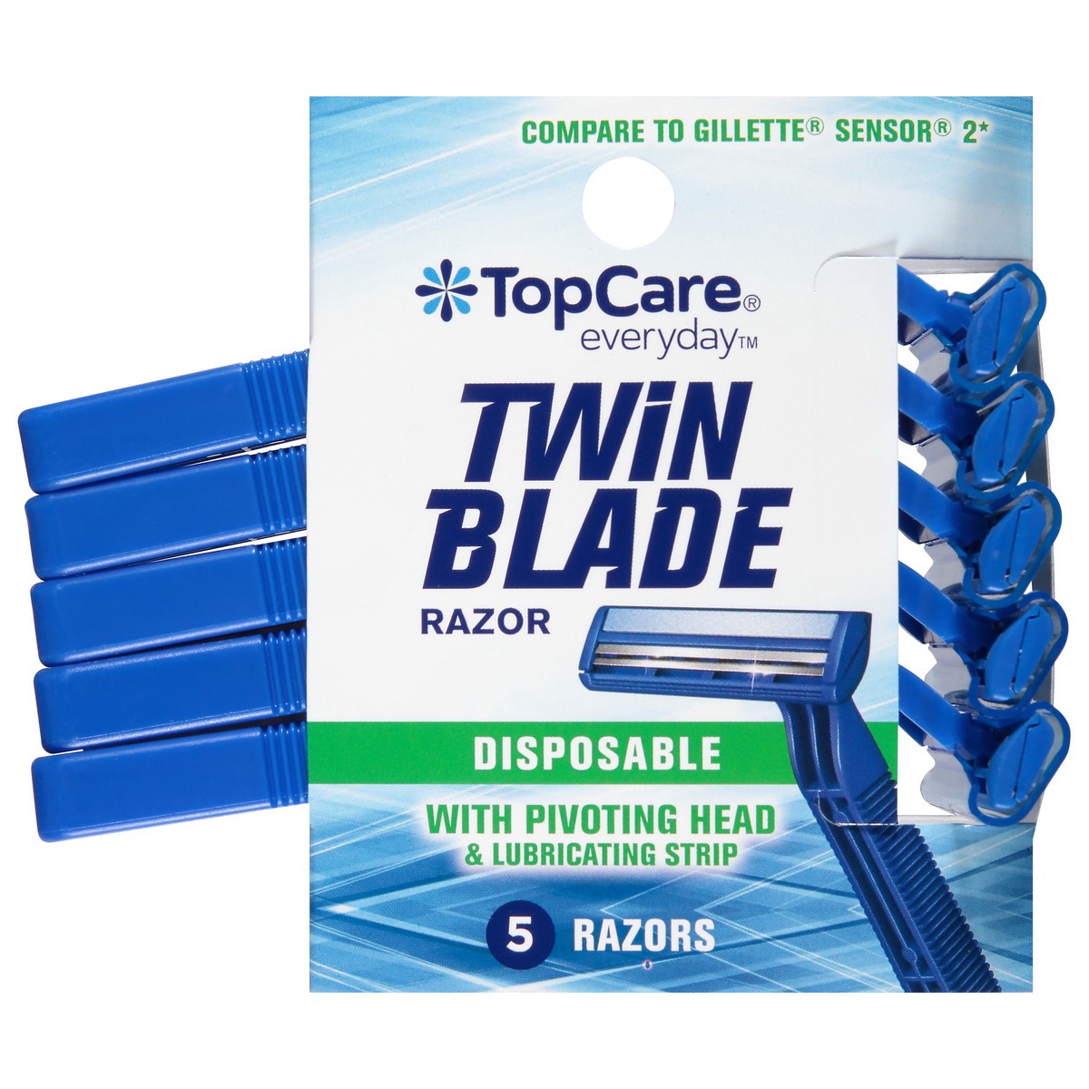 slide 8 of 12, TopCare Everyday Twin Blade Disposable Razors 5 ea, 5 ct