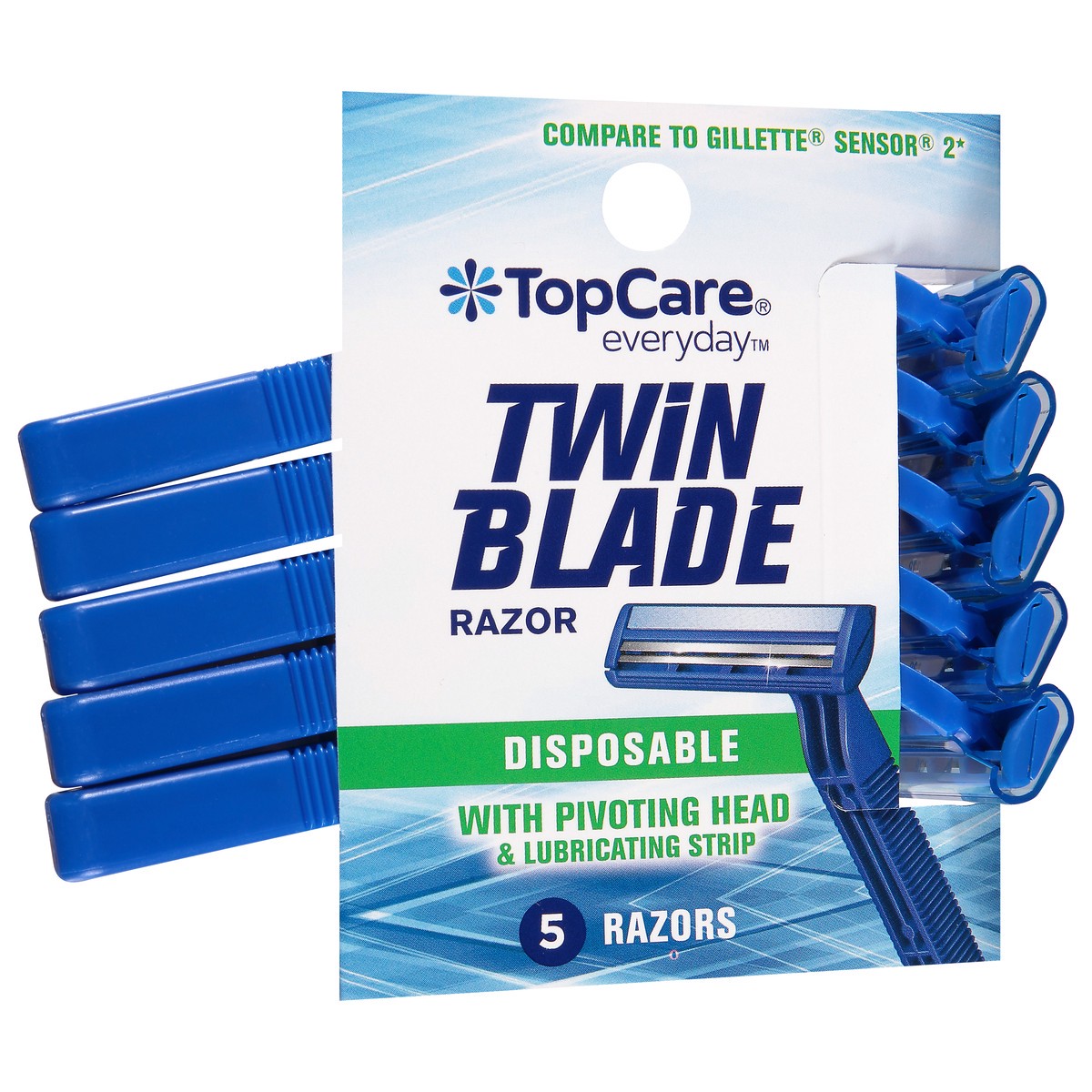 slide 3 of 12, TopCare Everyday Twin Blade Disposable Razors 5 ea, 5 ct