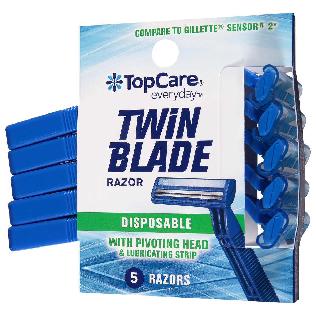 slide 12 of 12, TopCare Everyday Twin Blade Disposable Razors 5 ea, 5 ct