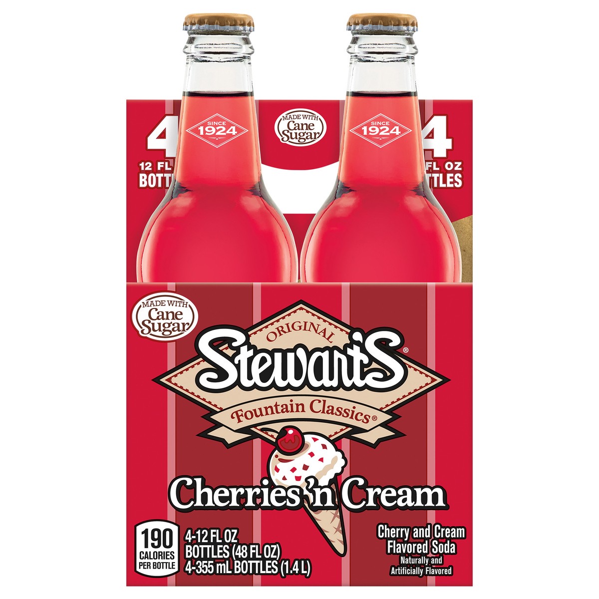 slide 1 of 9, Stewart's Cherries & Cream Soda, 12 oz