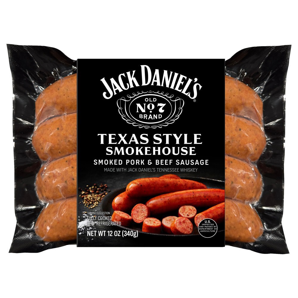 slide 1 of 2, Jack Daniel's® Texas Style Smokehouse Smoked Pork & Beef Sausage Links, 12 oz