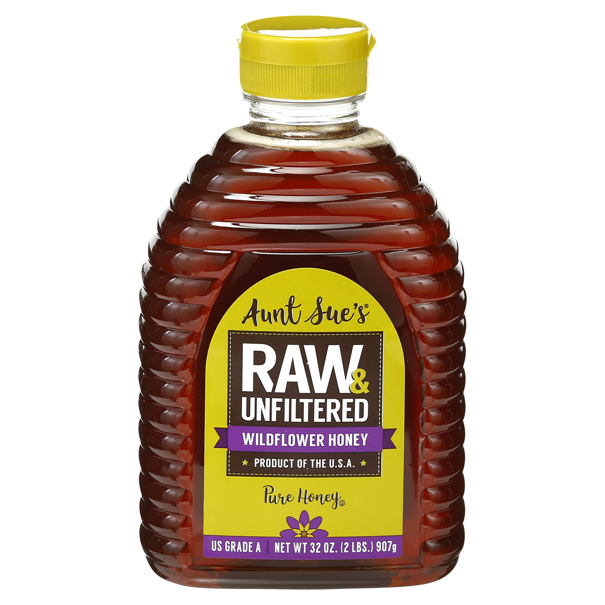 slide 1 of 1, Aunt Sue's Honey Raw Kinglines Plastic, 32 oz