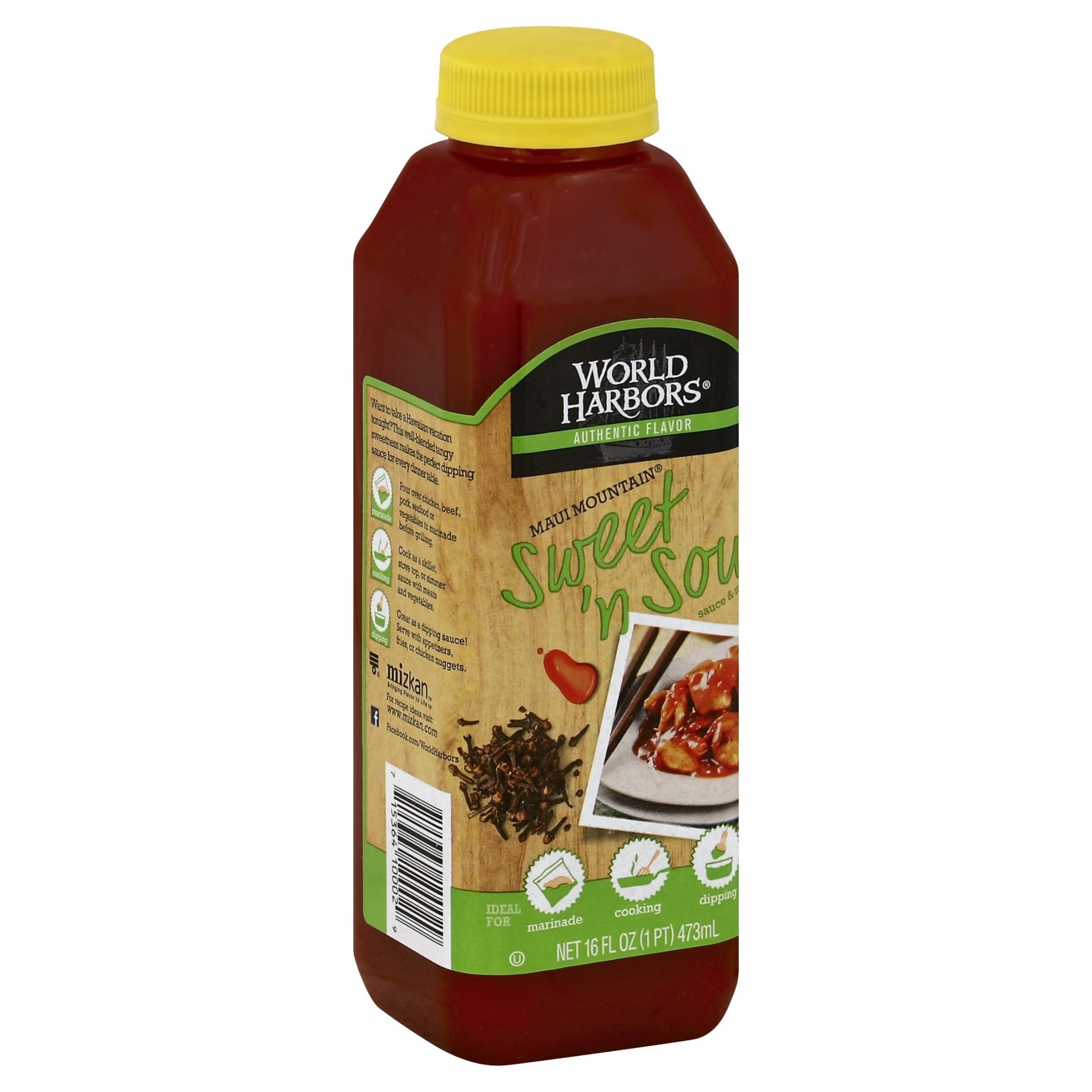 slide 1 of 8, World Harbors Maui Mountain Sweet & Sour Sauce & Marinade, 16 fl oz