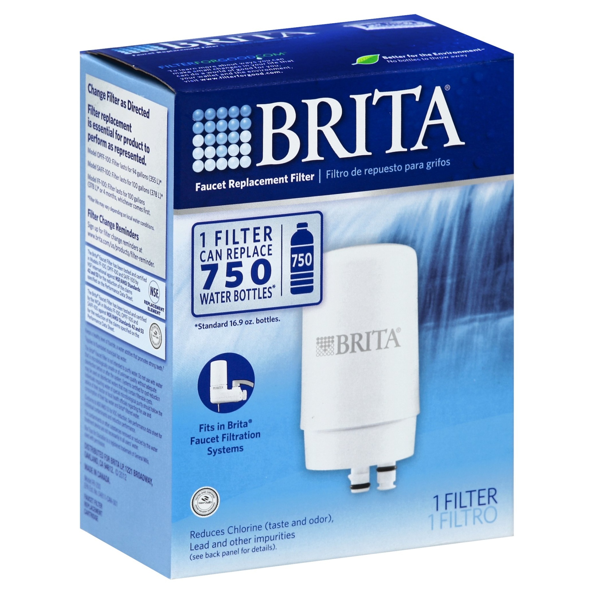 slide 1 of 1, Brita Faucet Water Filter System Replacement Filter White 1 Piece, 1 ct