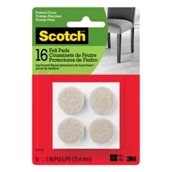 Scotch Felt Pads, Beige, Round