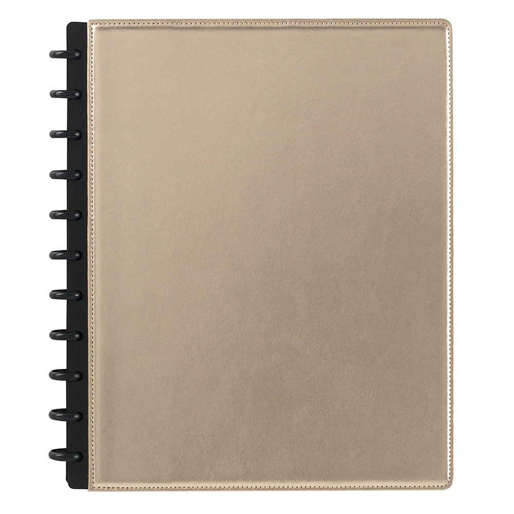 slide 1 of 1, TUL Custom Note-Taking System Discbound Notebook, Letter Size, Leather Cover, Metallic Champagne, 1 ct