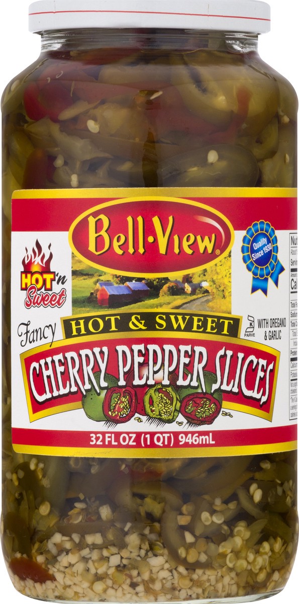 slide 9 of 13, Bell-View Hot & Sweet Cherry Pepper Slices 32 oz, 32 oz