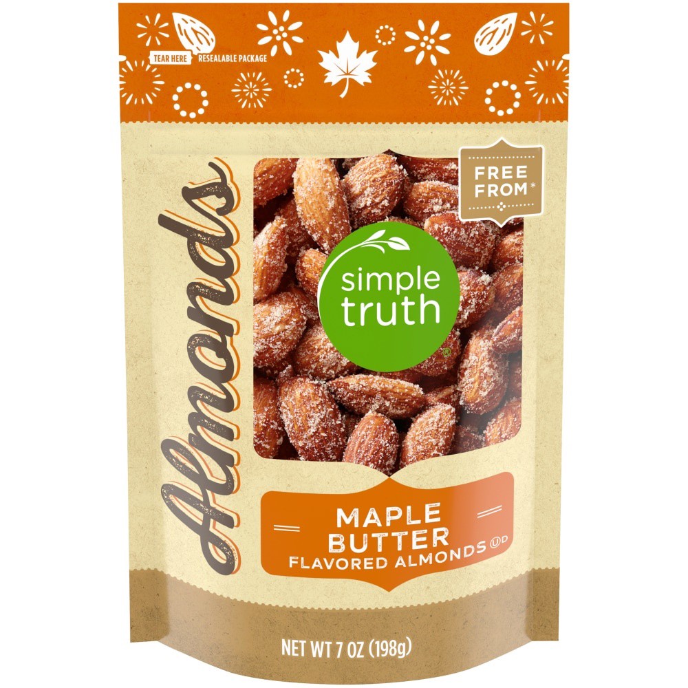 slide 1 of 2, Simple Truth Maple Butter Flavored Almonds Pouch, 7 oz