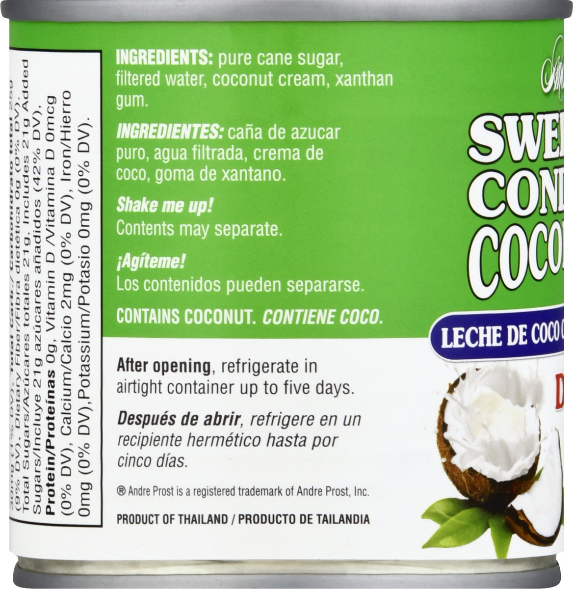 slide 5 of 10, Andre Prost Sweetened Conairdensed Coconut Milk, 11.6 oz