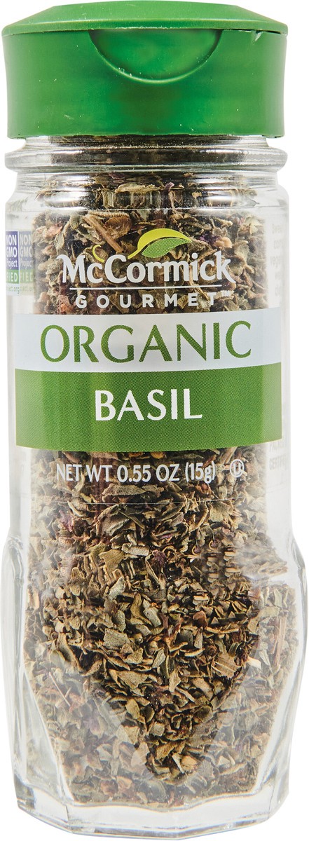 slide 6 of 9, McCormick Gourmet Organic Basil Leaves, 0.55 oz, 0.55 oz