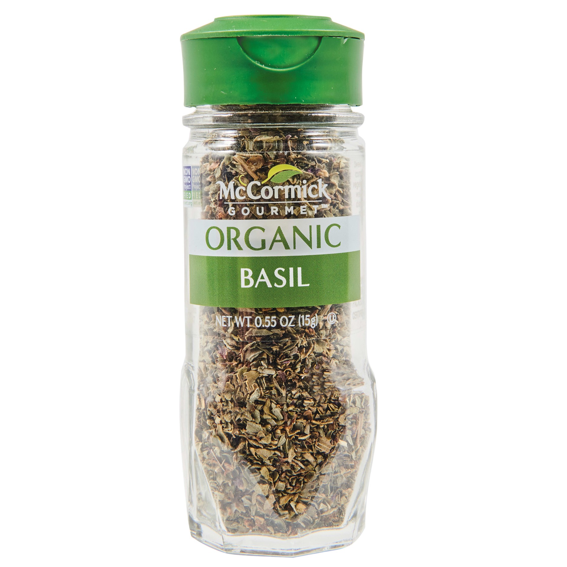 slide 1 of 9, McCormick Gourmet Organic Basil Leaves, 0.55 oz, 0.55 oz