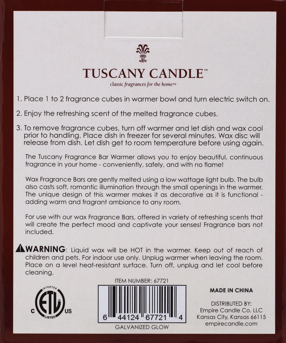 slide 3 of 7, Tuscany Candle Galvanized Metal Wax Warmer - Silver, 1 ct