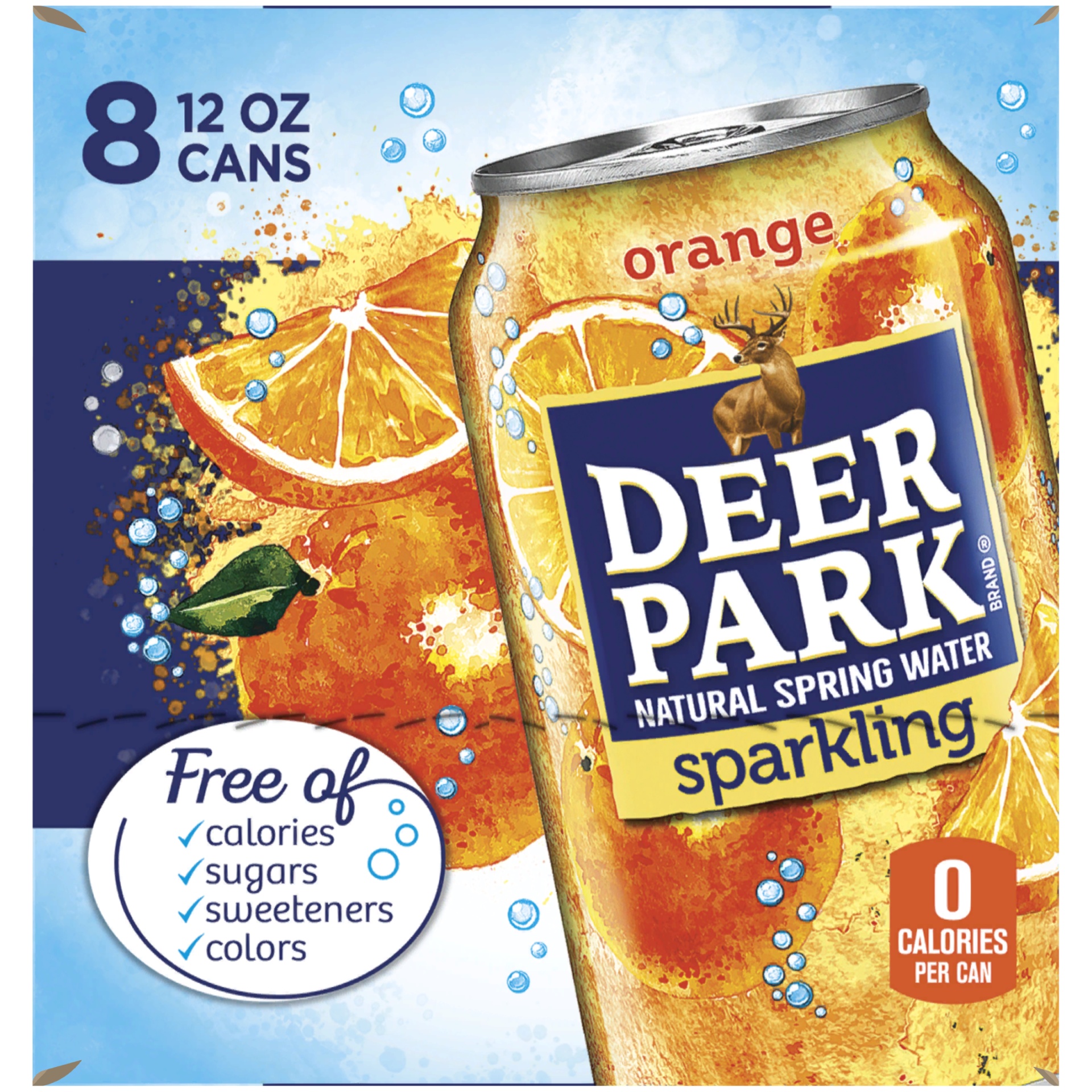 slide 3 of 7, Deer Park Orange Mineral Water, 8 ct; 12 fl oz