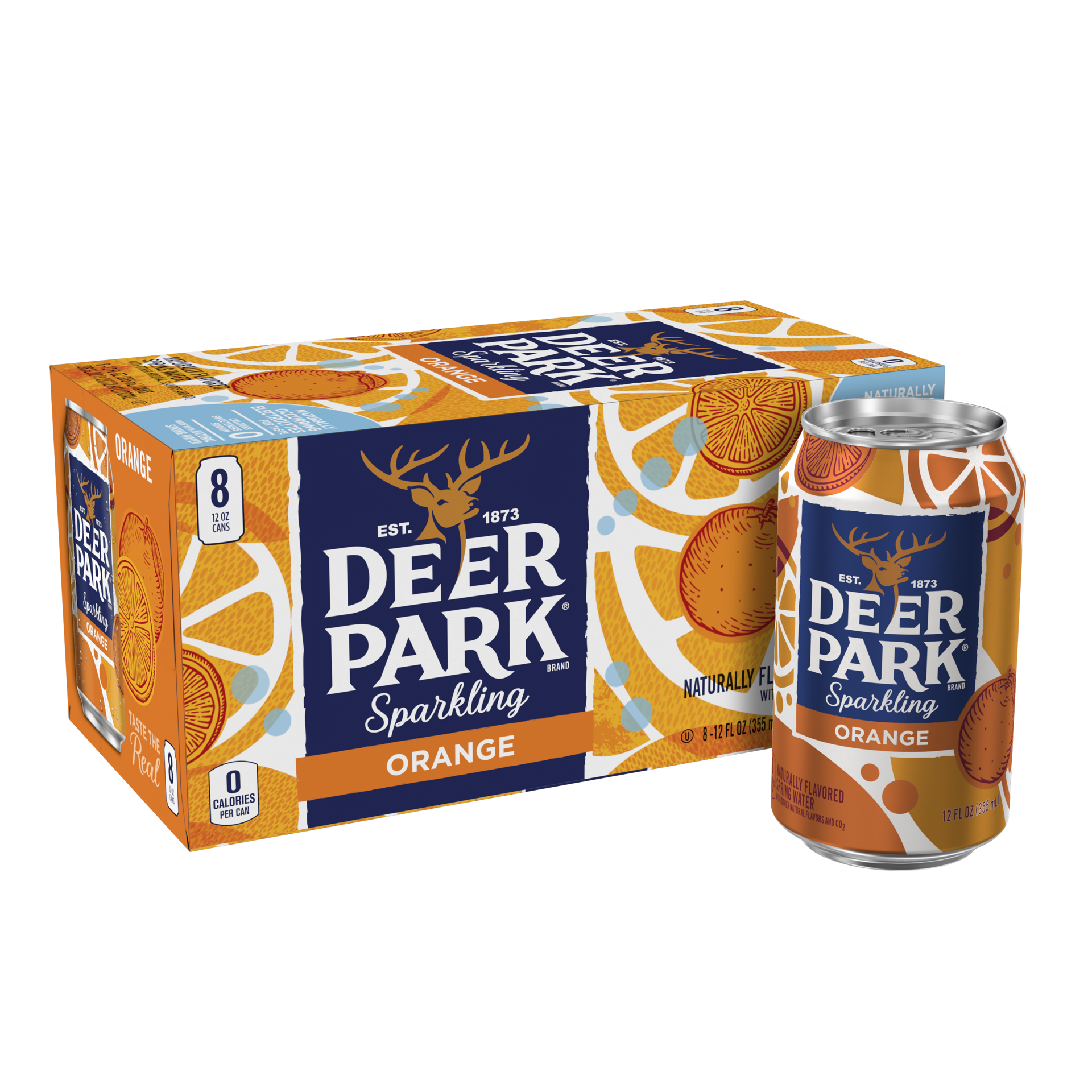 slide 2 of 5, Deer Park Sparkling Water, Orange- 12 oz, 8 ct; 12 fl oz