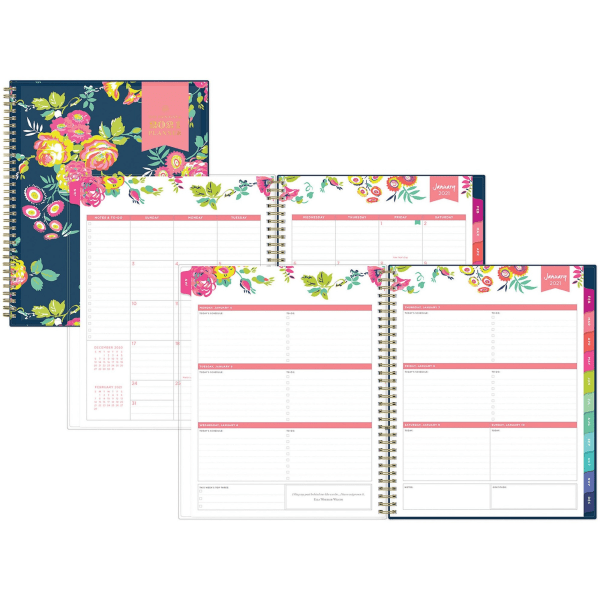 slide 6 of 10, Blue Sky Day Designer Weekly/Monthly Planner, 8-1/2'' X 11'', Peyton Navy, January To December 2021, 103617, 1 ct